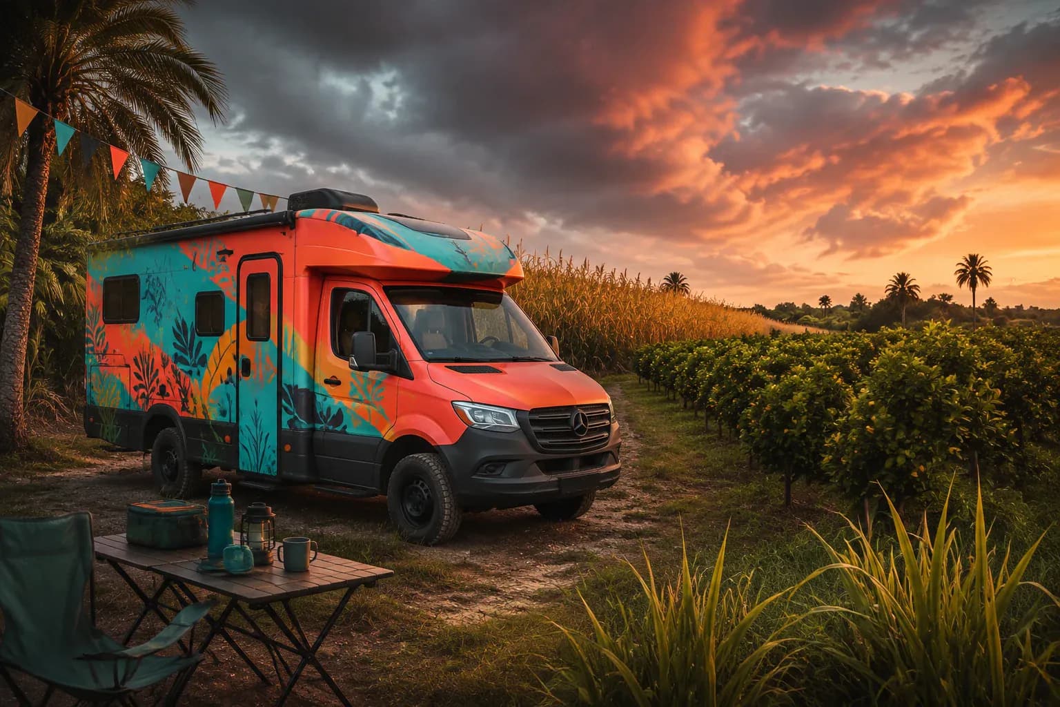 RV on the Homestead agricultural flats south of Miami, headed toward Biscayne Bay