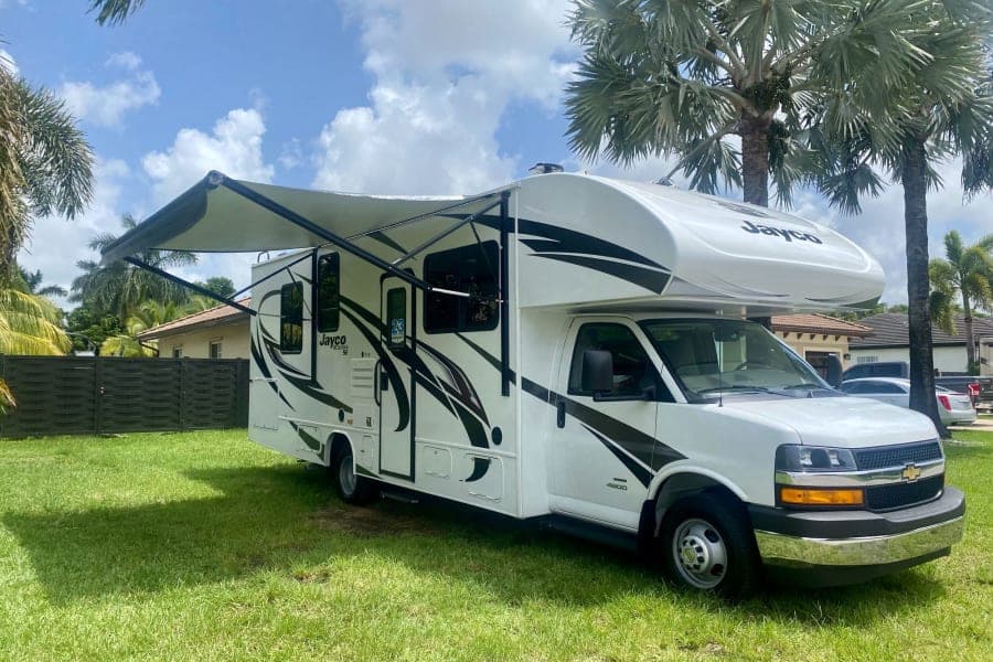 2022 Jayco Redhawk Class C RV rental in Miami Florida — exterior