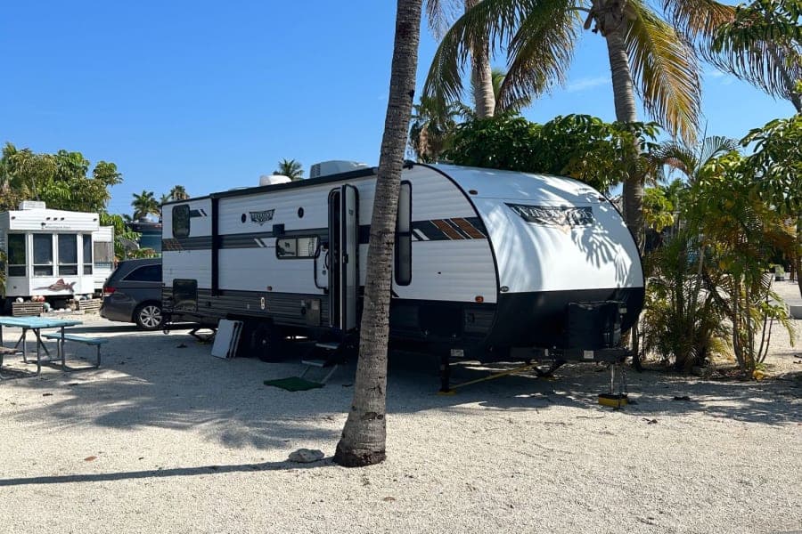 2020 Forest River Wildwood X-Lite AKA Trixie the Travel Trailer. Travel Trailer RV rental in Miami Florida — exterior