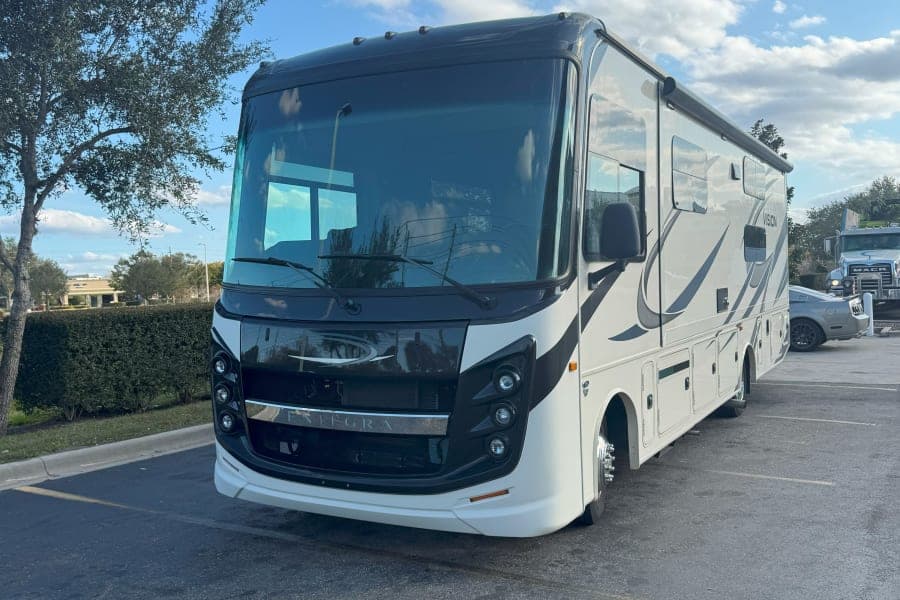 "YHOW" MEET VISION, OUR LUX CLASS A Class A RV rental in Miami Florida — exterior