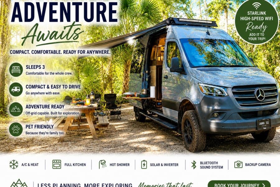 2024 Entegra Coach Launch - Mercedes Benz Sprinter AWD Class B RV rental in Miami Florida — exterior
